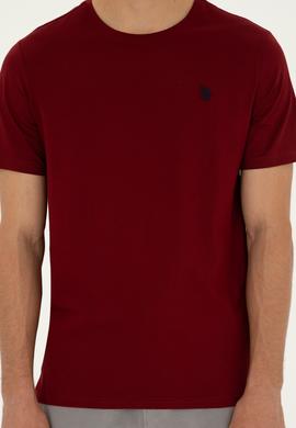 Erkek Bordo Basic Tişört - 50279632193