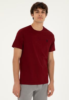 Erkek Bordo Basic Tişört - 50279632193