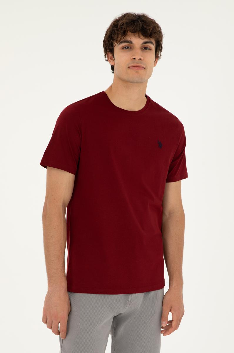 Erkek Bordo Basic Tişört