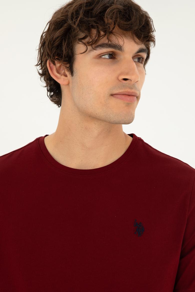 Erkek Bordo Basic Tişört - 50279632193