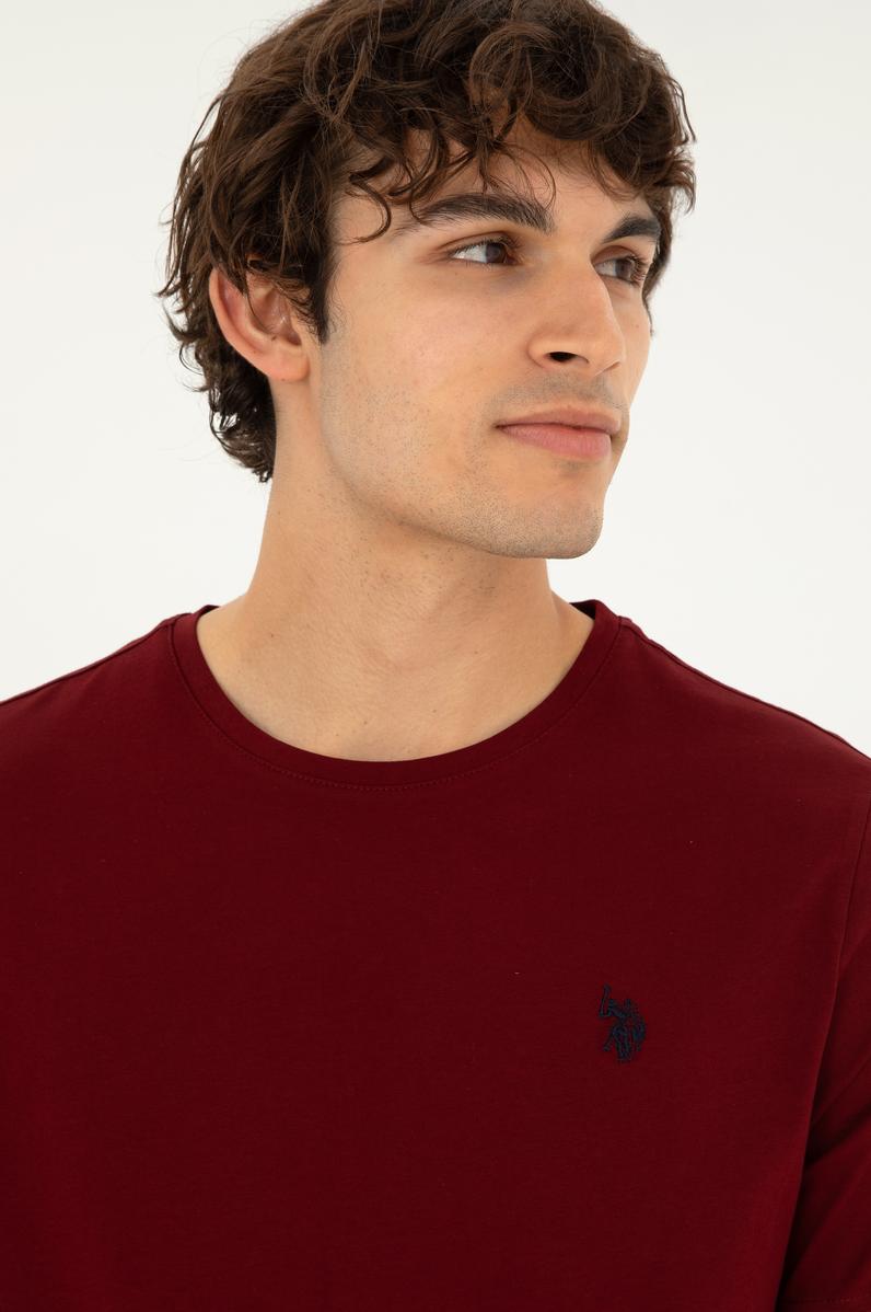 Erkek Bordo Basic Tişört