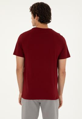 Erkek Bordo Basic Tişört - 50279632193