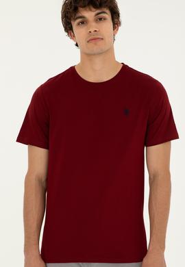 Erkek Bordo Basic Tişört - 50279632193