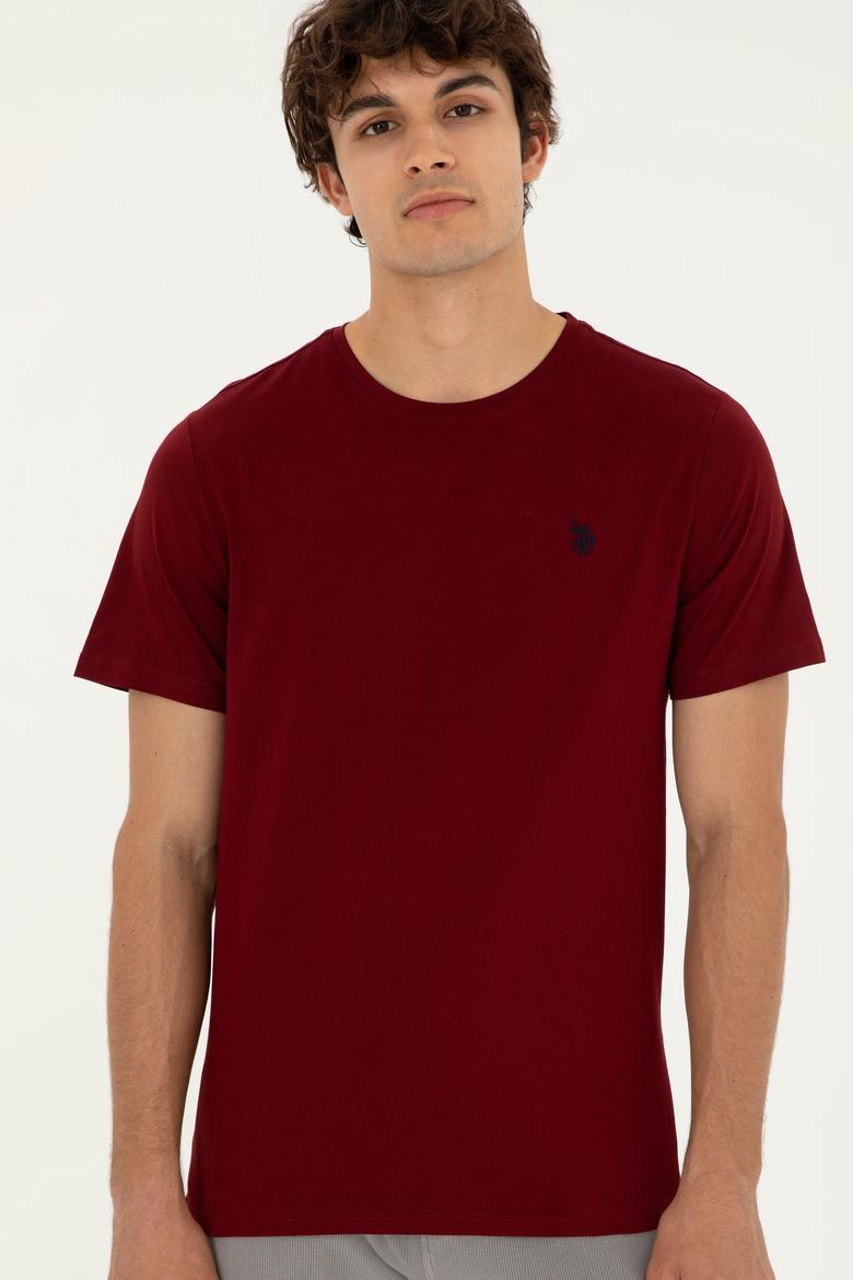 Erkek Bordo Basic Tişört - 50279632193