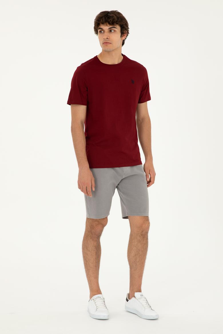 Erkek Bordo Basic Tişört - 50279632193