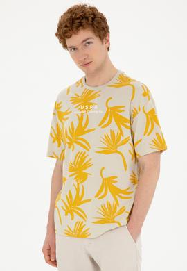 Erkek Comfort Fit Bisiklet Yaka Taş Tişört