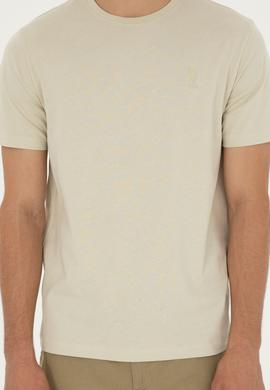 Erkek Regular Fit Bisiklet Yaka Taş Basic Tişört - 50294224049