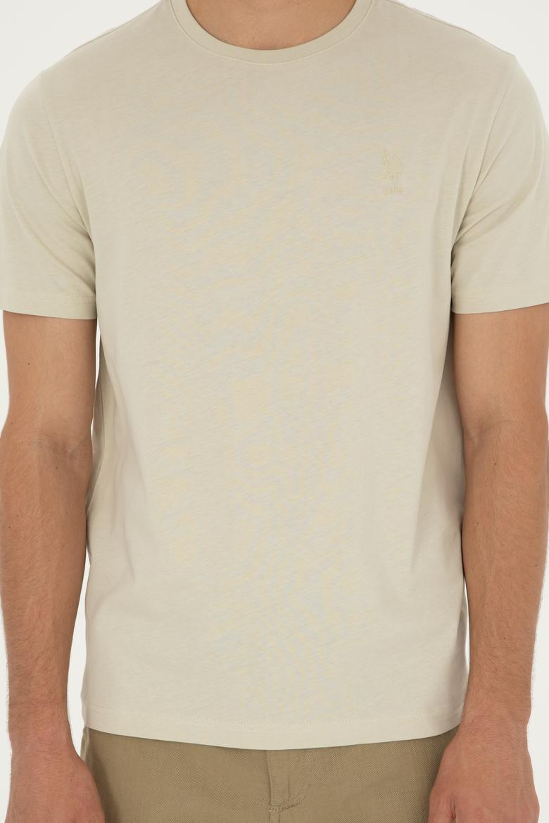 Erkek Regular Fit Bisiklet Yaka Taş Basic Tişört - 50294224049