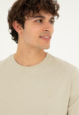 Erkek Regular Fit Bisiklet Yaka Taş Basic Tişört - 50294224049