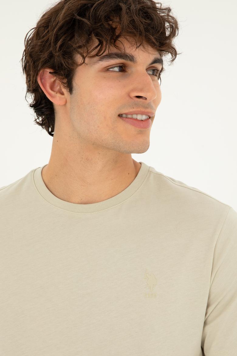 Erkek Regular Fit Bisiklet Yaka Taş Basic Tişört - 50294224049