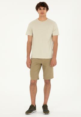 Erkek Regular Fit Bisiklet Yaka Taş Basic Tişört - 50294224049