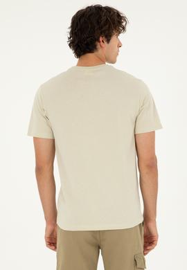 Erkek Regular Fit Bisiklet Yaka Taş Basic Tişört - 50294224049