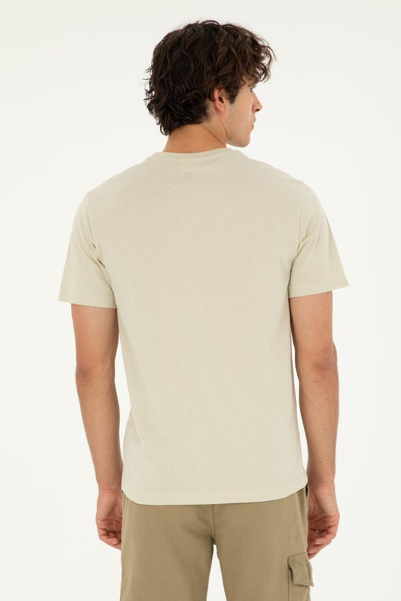 Erkek Regular Fit Bisiklet Yaka Taş Basic Tişört - 50294224049