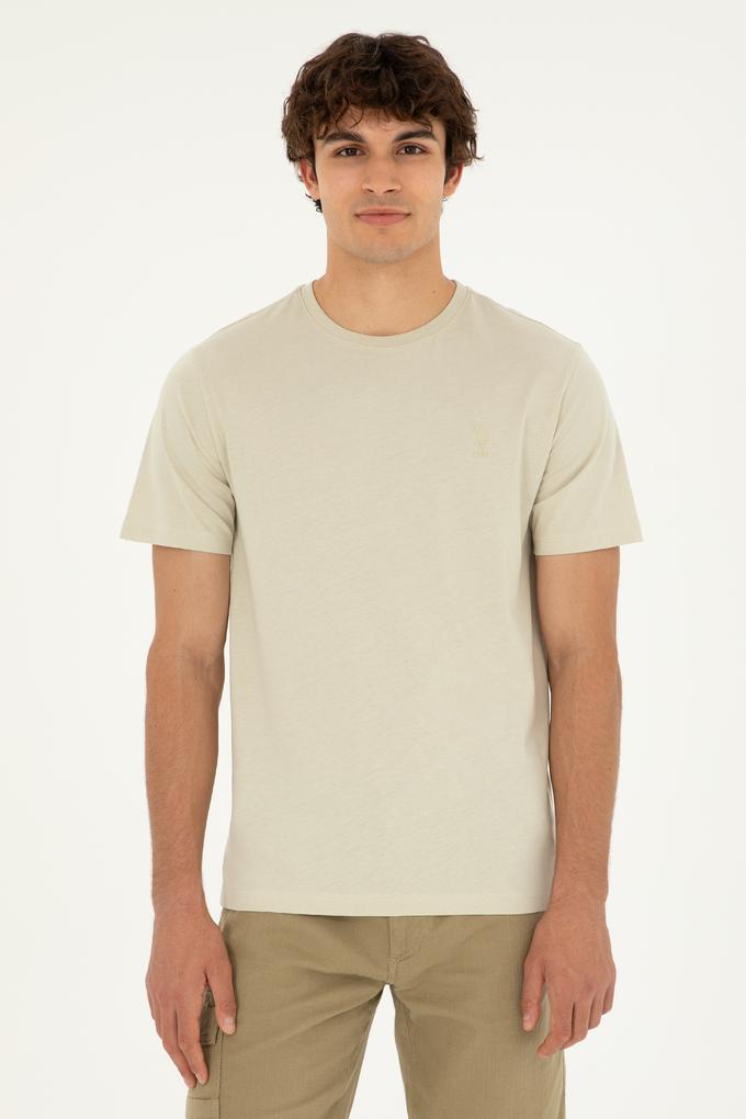 Erkek Regular Fit Bisiklet Yaka Taş Basic Tişört