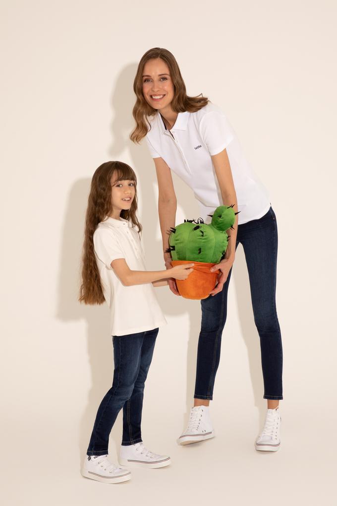 Kadın Beyaz Basic Polo Yaka Tişört