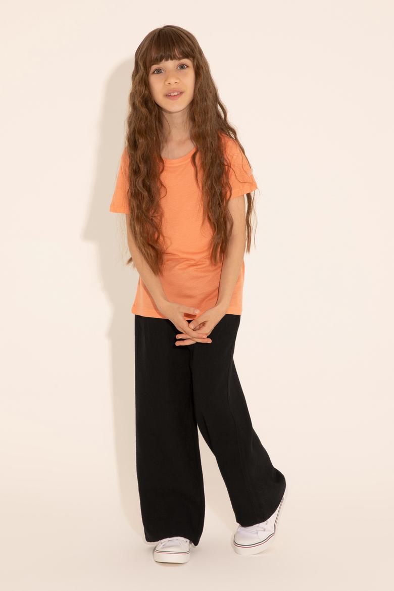 Kız Çocuk Siyah Kanvas Pantolon - 50288857006