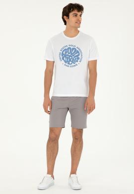 Erkek Regular Fit Bisiklet Yaka Beyaz Tişört - 50281078036