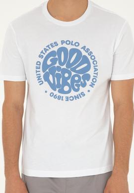 Erkek Regular Fit Bisiklet Yaka Beyaz Tişört - 50281078036