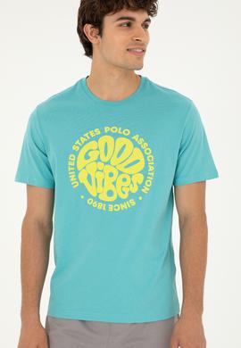 Erkek Regular Fit Bisiklet Yaka Mint Tişört - 50281078061