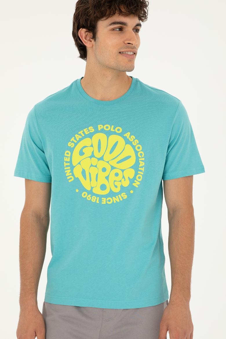 Erkek Regular Fit Bisiklet Yaka Mint Tişört - 50281078061