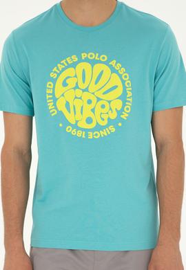 Erkek Regular Fit Bisiklet Yaka Mint Tişört - 50281078061