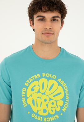 Erkek Regular Fit Bisiklet Yaka Mint Tişört - 50281078061