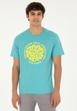 Erkek Regular Fit Bisiklet Yaka Mint Tişört - 50281078061