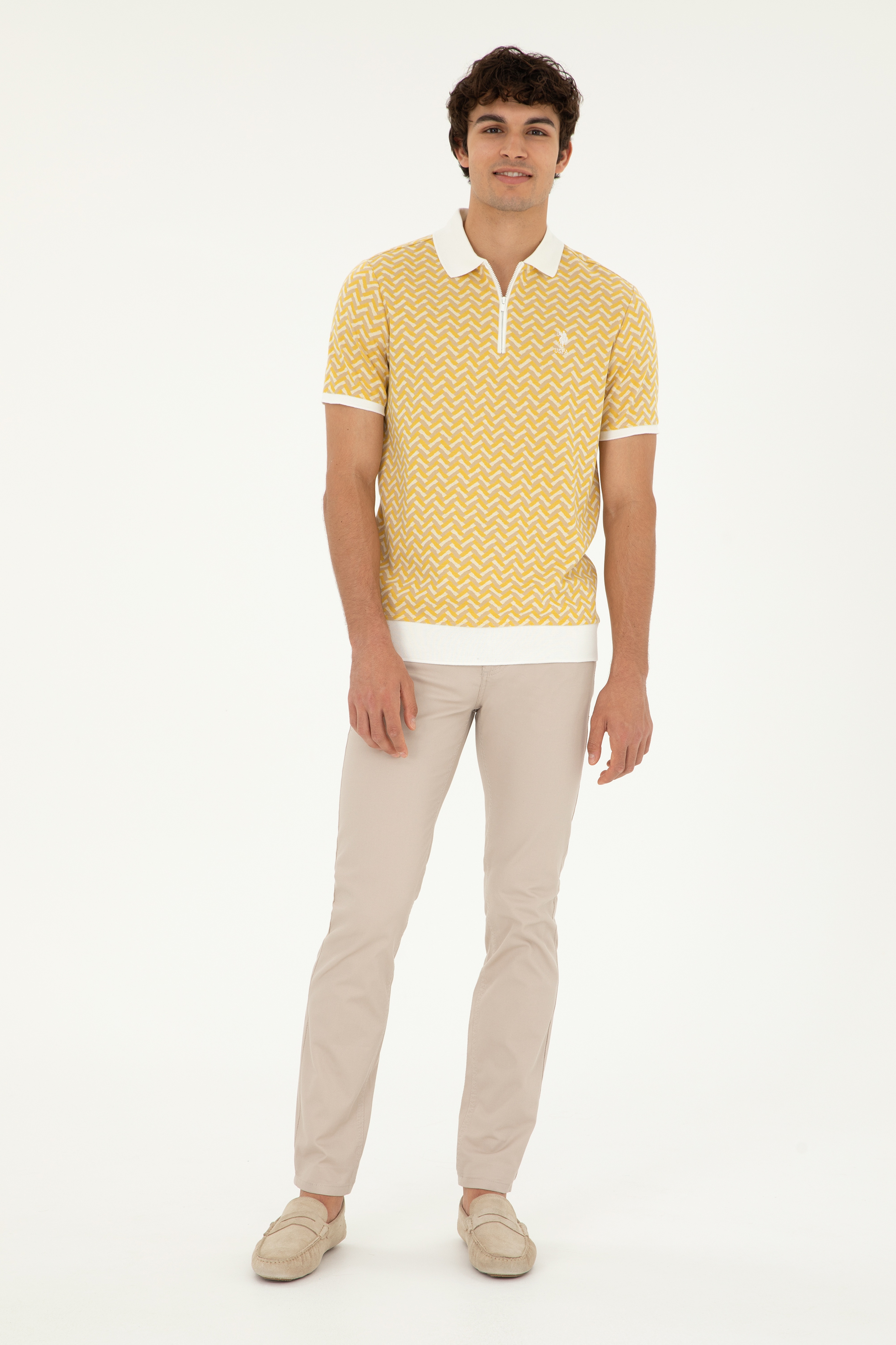 Erkek Slim Fit Taş Kanvas / Chino Pantolon - Image 3