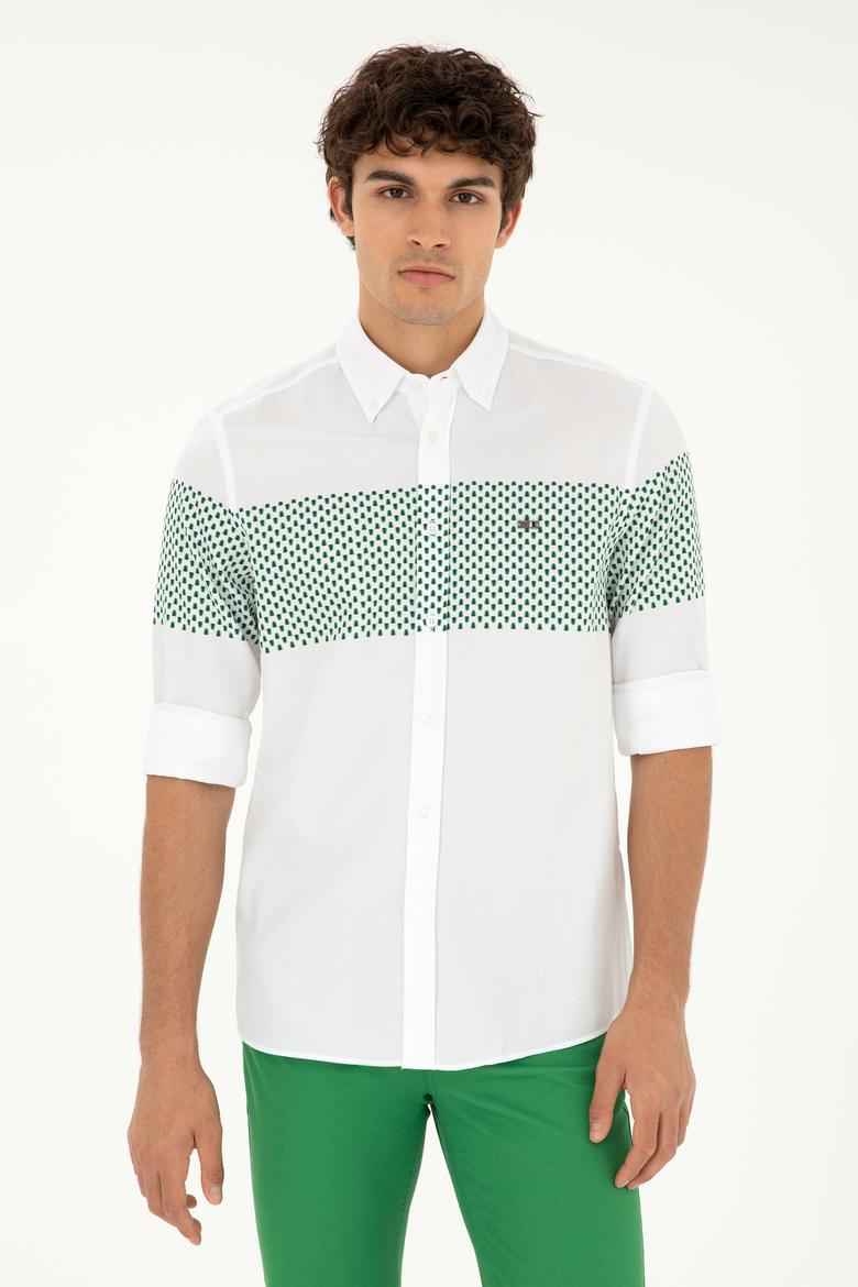 Erkek Yeşil Uzun Kollu Gömlek