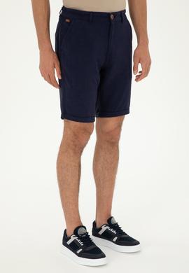 Erkek Lacivert Dokuma Şort - 50289012001