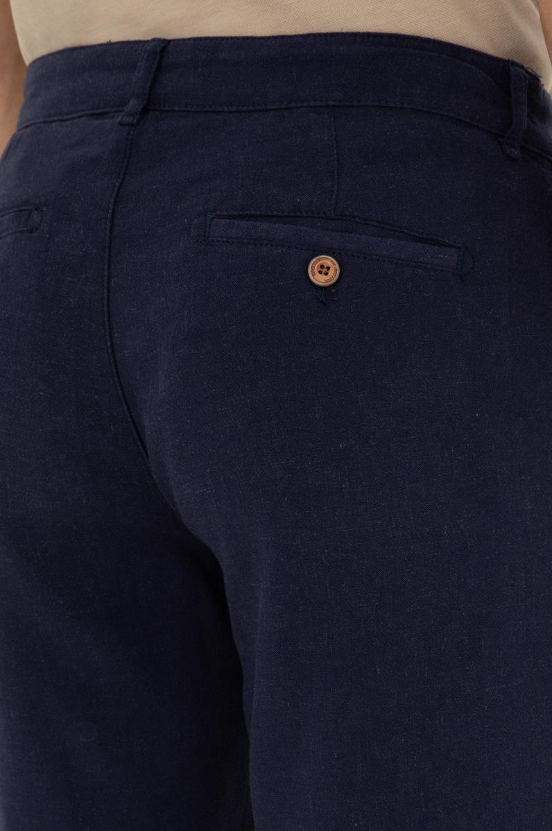 Erkek Lacivert Dokuma Şort