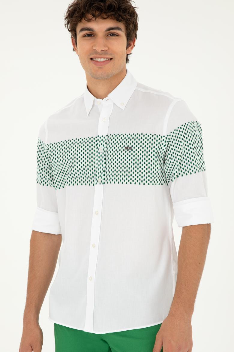 Erkek Yeşil Uzun Kollu Gömlek - 50282808004