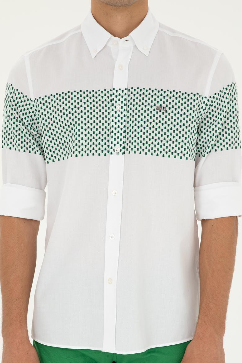 Erkek Yeşil Uzun Kollu Gömlek - 50282808004