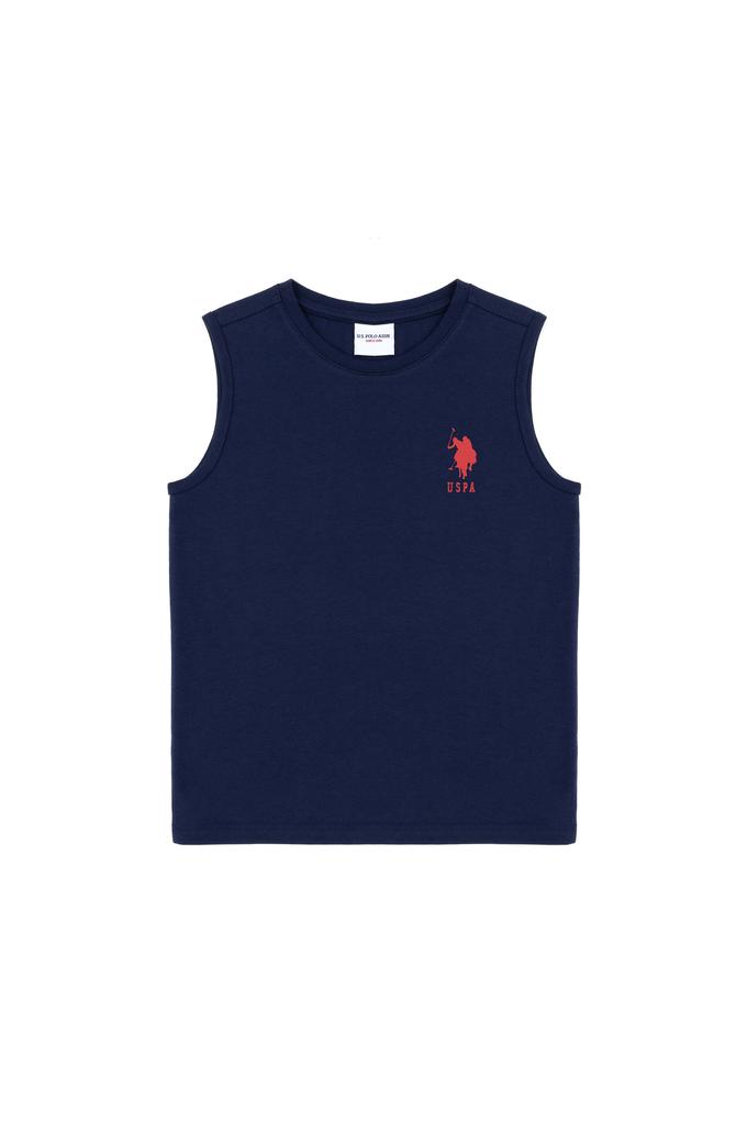 Erkek Çocuk Lacivert Kolsuz Bisiklet Yaka Tişört