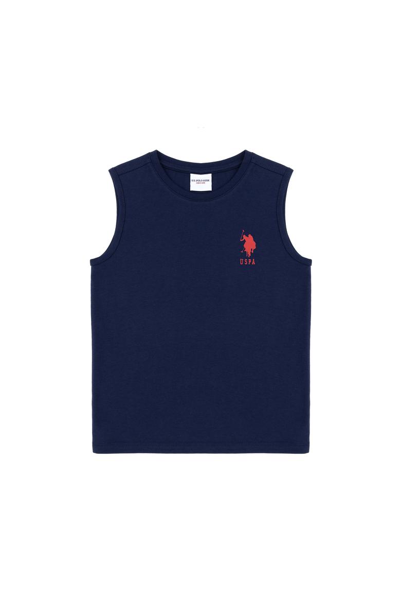 Erkek Çocuk Lacivert Kolsuz Bisiklet Yaka Tişört