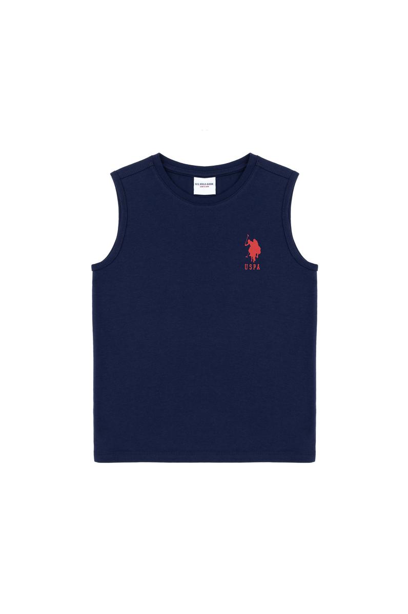 Erkek Çocuk Lacivert Kolsuz Bisiklet Yaka Tişört