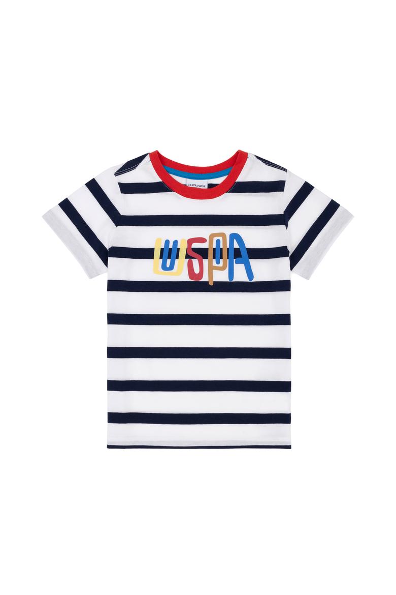 Erkek Çocuk Beyaz Bisiklet Yaka Tişört