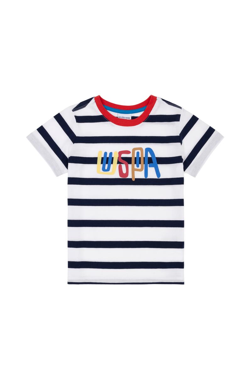 Erkek Çocuk Beyaz Bisiklet Yaka Tişört