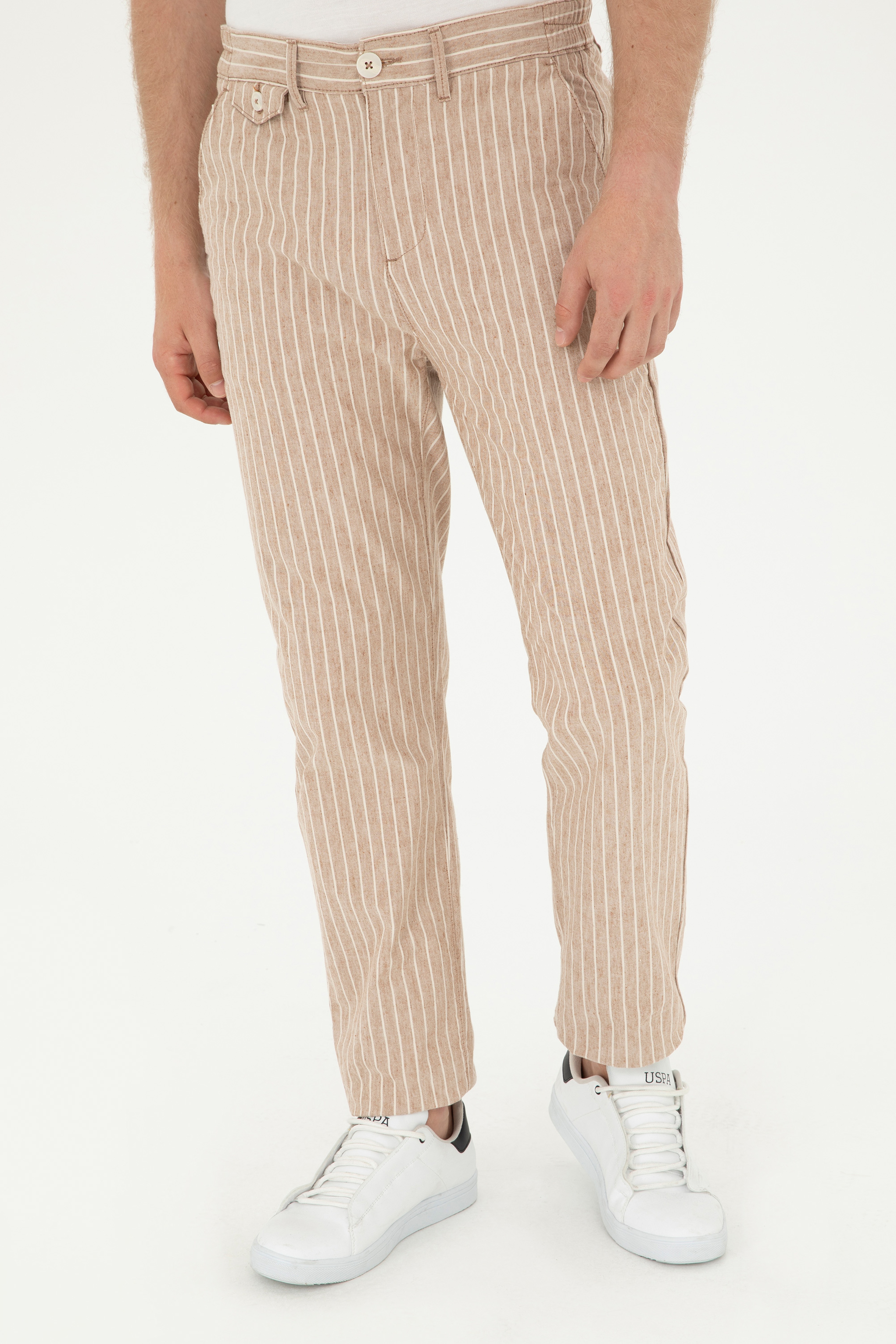 Erkek Carrot Fit Pudra Kanvas Pantolon - Image 2