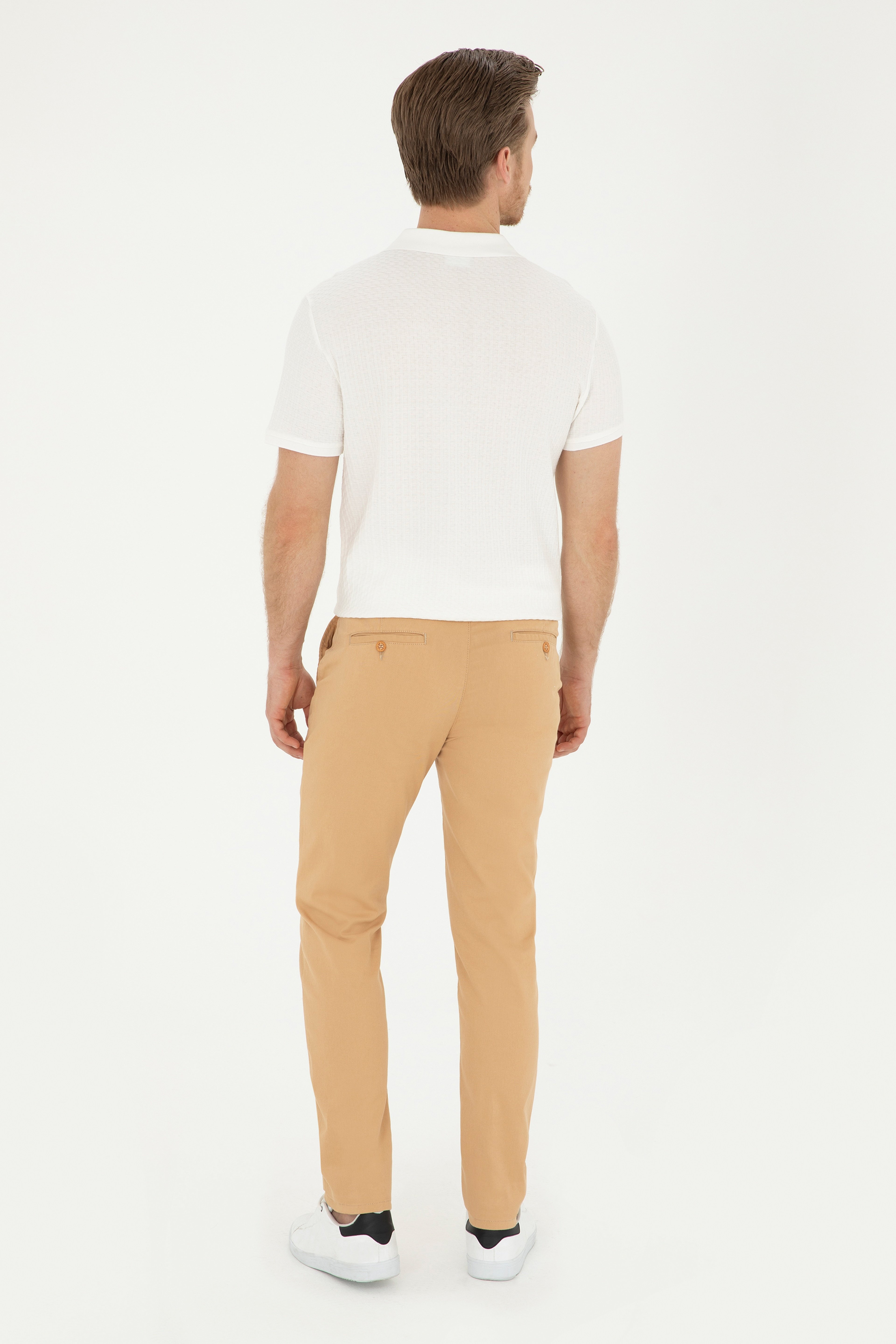 Erkek Slim Fit Camel Kanvas Pantolon - Image 4