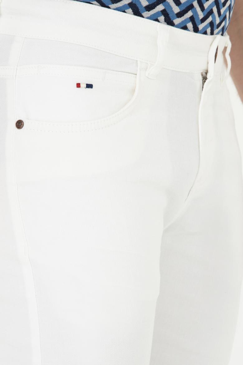 Erkek Beyaz Kanvas Pantolon - 50286003201