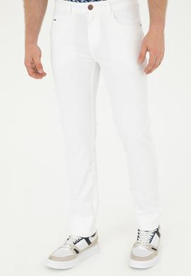 Erkek Beyaz Kanvas Pantolon - 50286003201