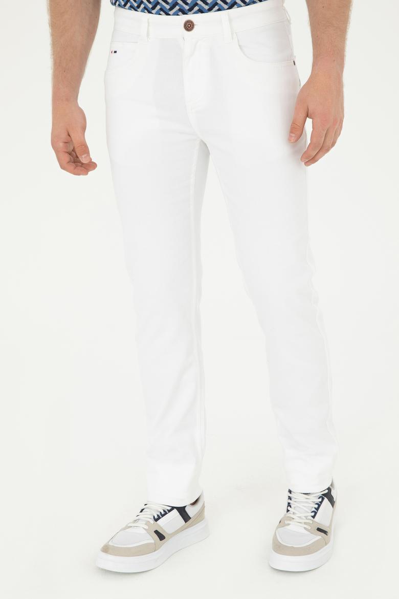 Erkek Beyaz Kanvas Pantolon - 50286003201