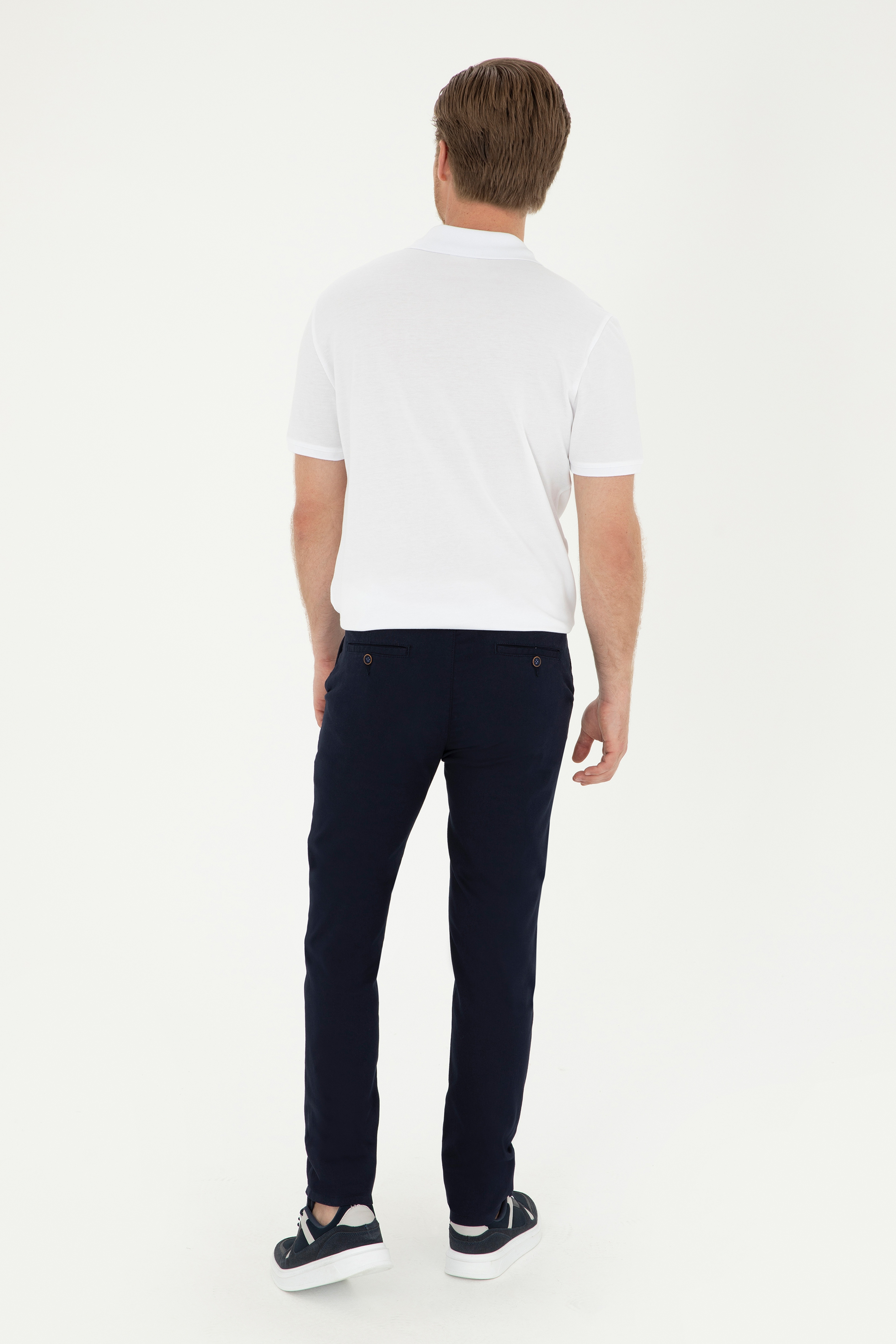 Erkek Slim Fit Lacivert Kanvas Pantolon