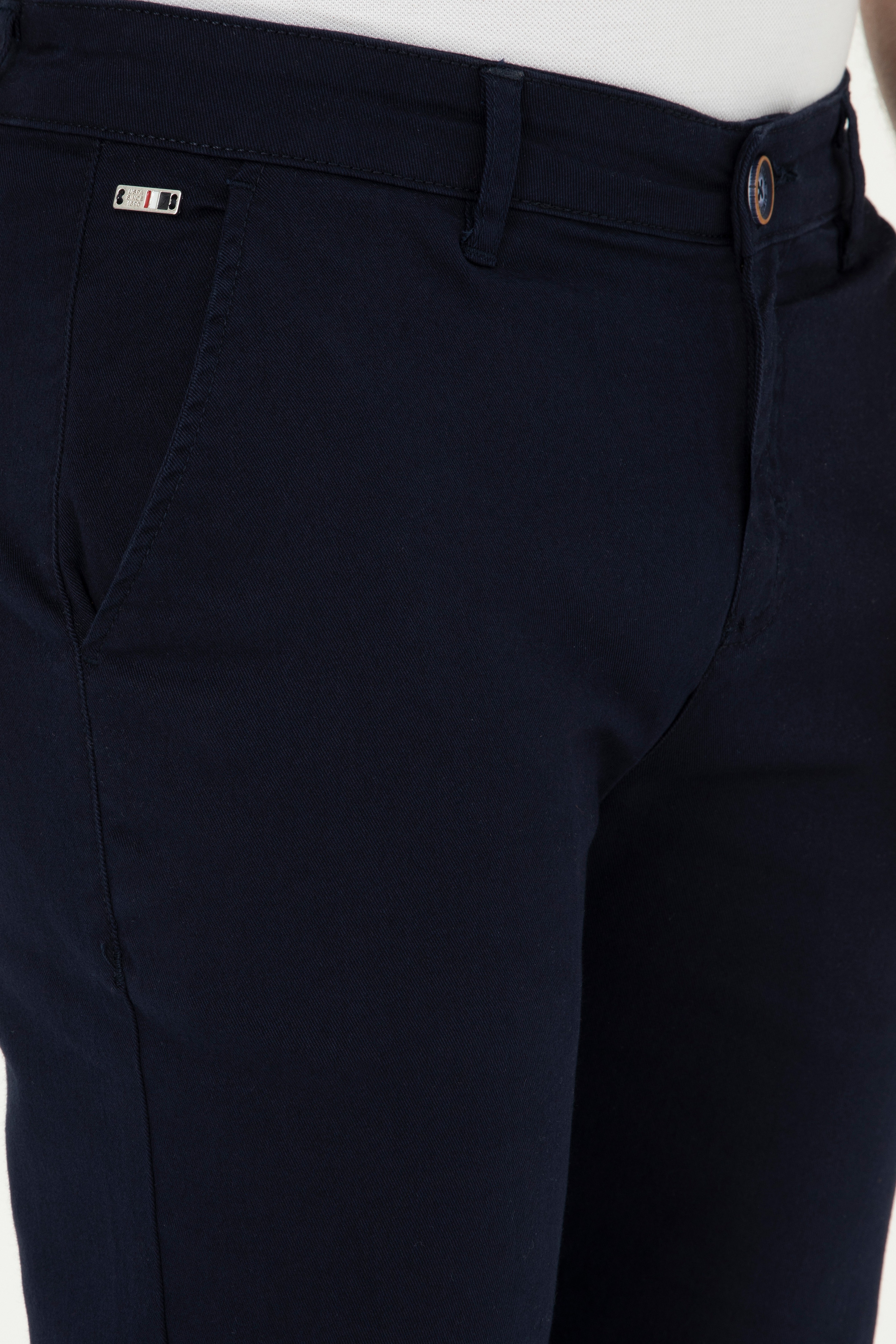 Erkek Slim Fit Lacivert Kanvas Pantolon