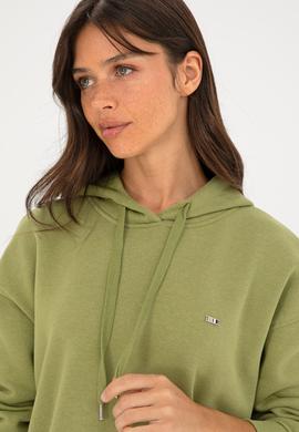 Kadın Fıstık Yeşili Kapüşonlu Sweatshirt - 50297078012