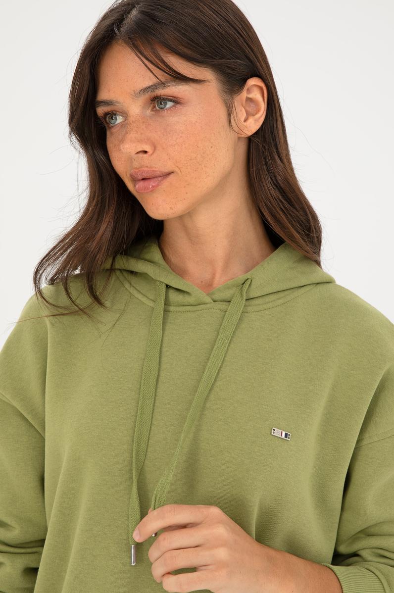 Kadın Fıstık Yeşili Kapüşonlu Sweatshirt