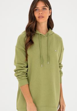 Kadın Fıstık Yeşili Kapüşonlu Sweatshirt - 50297078012