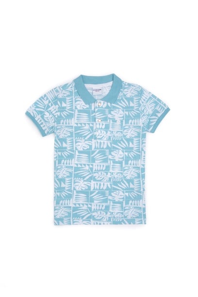 Erkek Çocuk Mint Polo Yaka Tişört