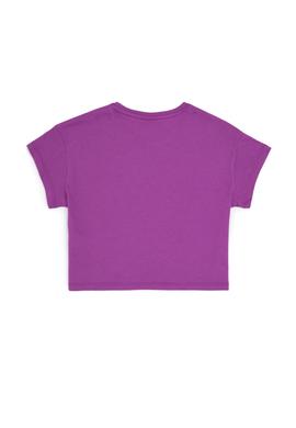 Kız Çocuk Mor Bisiklet Yaka Tişört - 50283275005